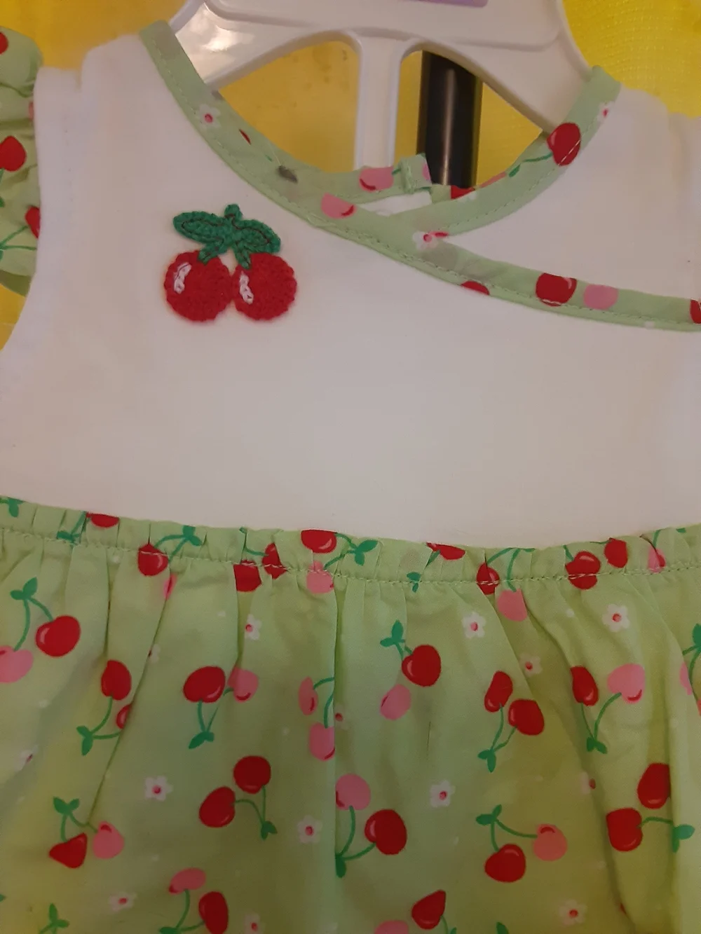 Carter's Cherry Print Baby Dress - Green & White